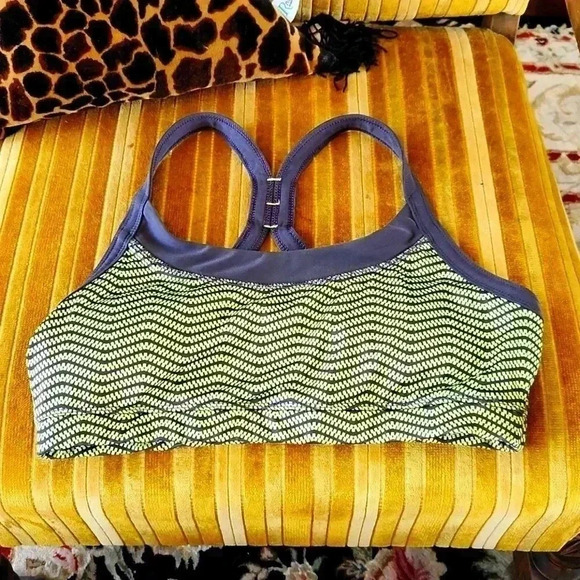 Sports bra sz L Yellow Gray - Picture 1 of 12